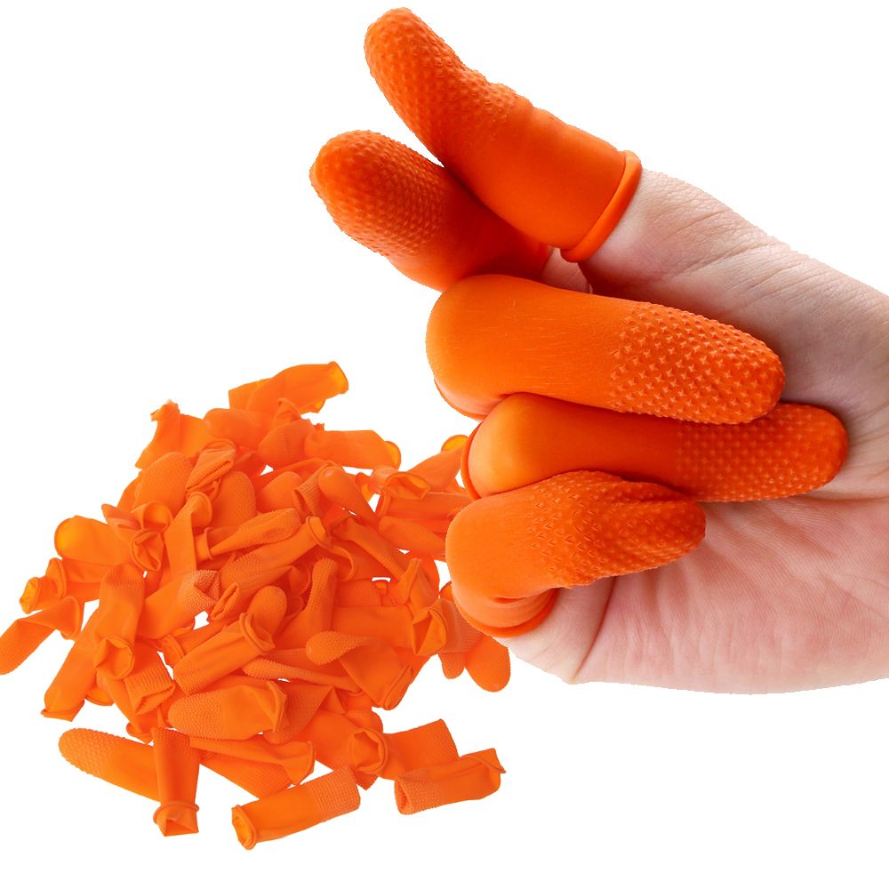 Nail Art Orange - 100 шт. Натуральные латексные напальчники-перчатки для