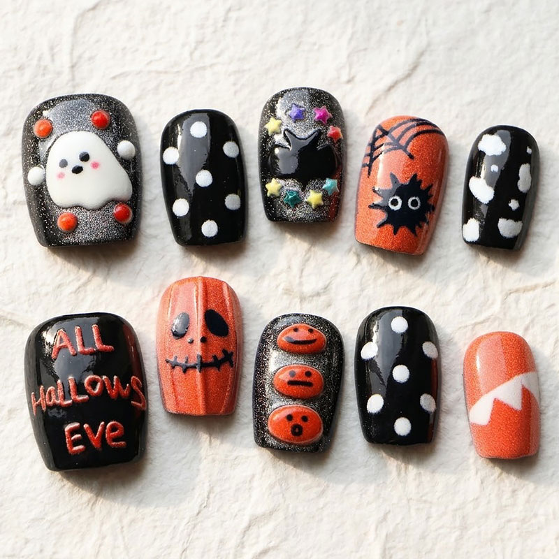 Nail Art Press On - 10 шт. накладных ногтей с дизайном